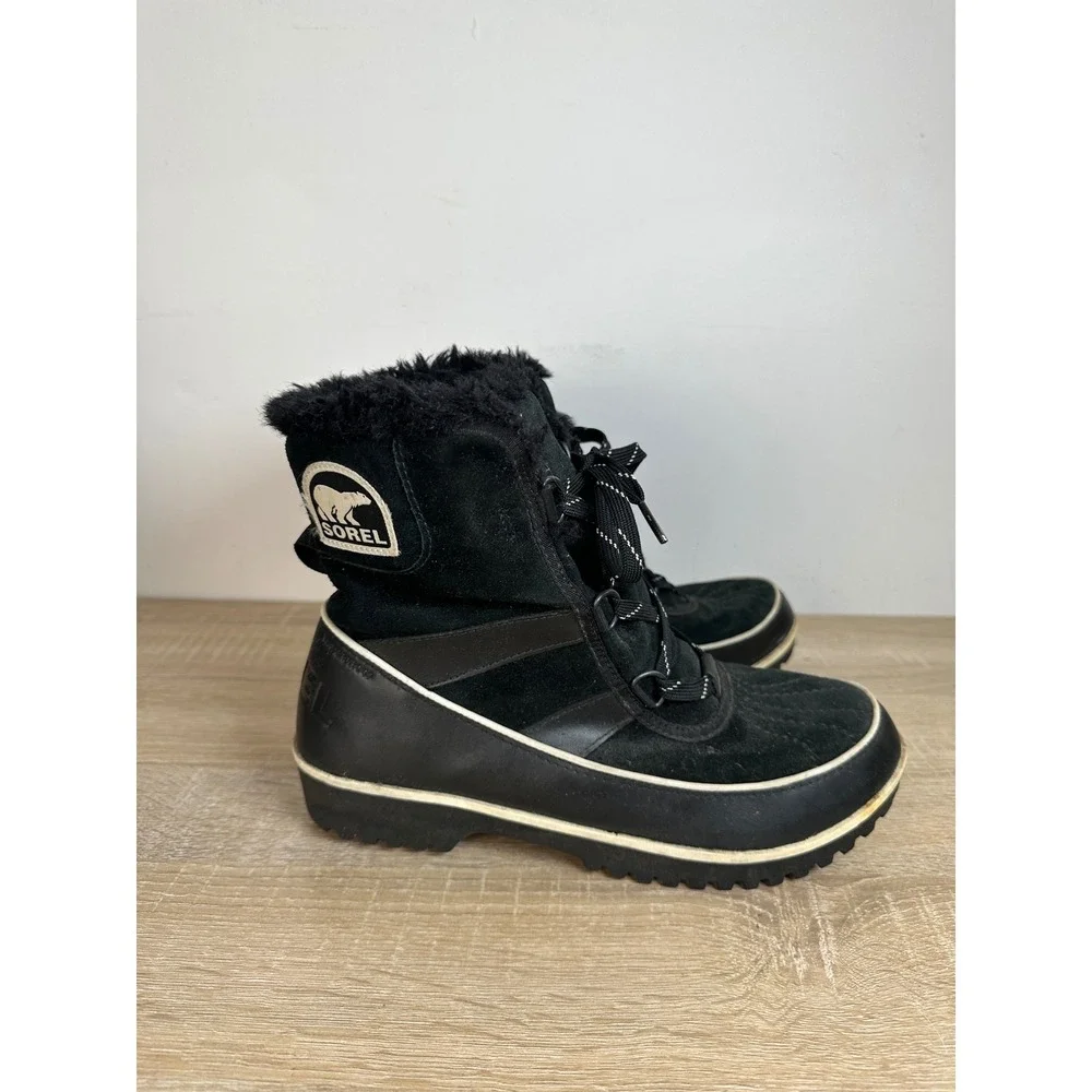 Sorel Tivoli II Black Waterproof Faux Fur Winter Boots NL2089-010 Womens 9.5
